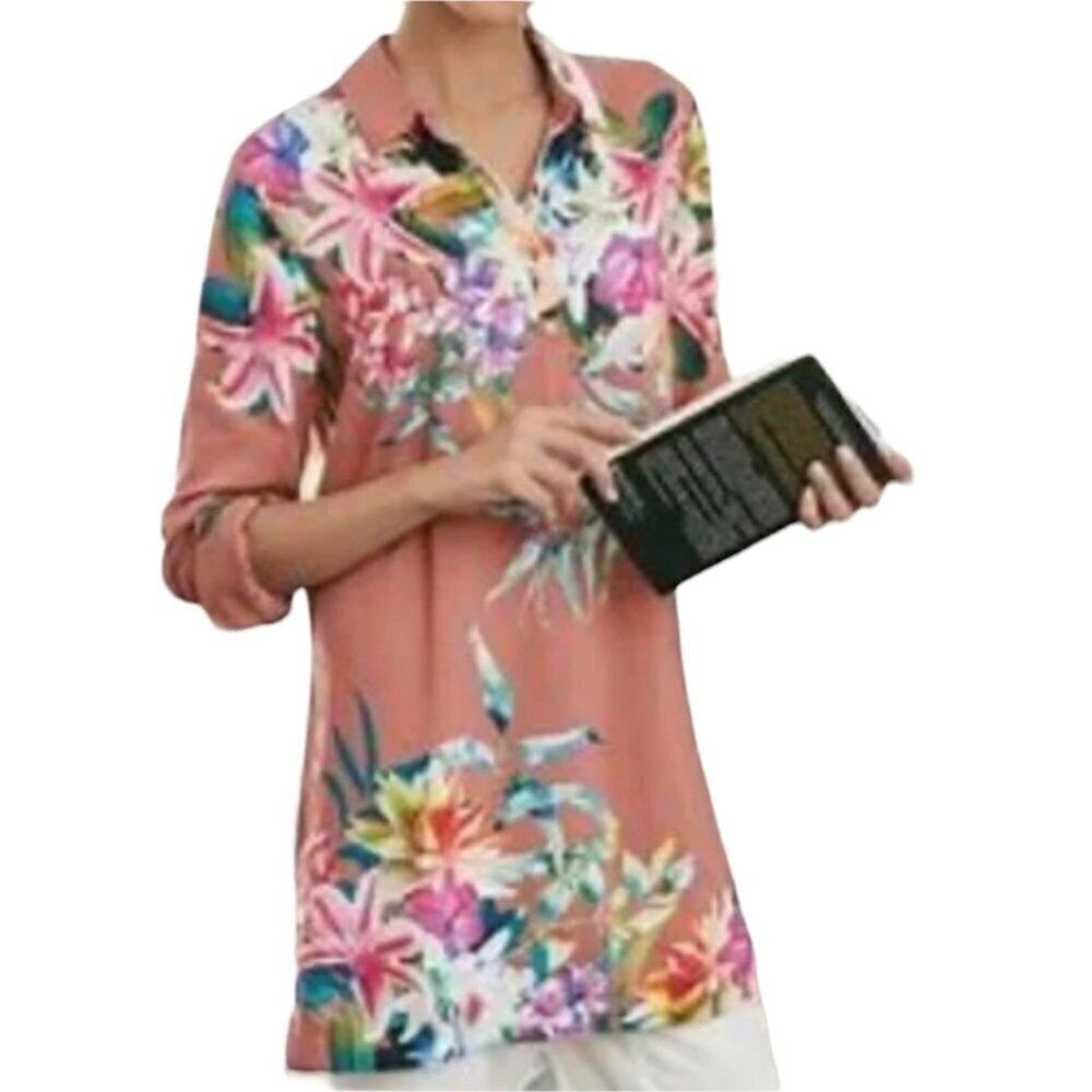 Soft Surroundings Florentine Garden Print Tunic Top Size PXS